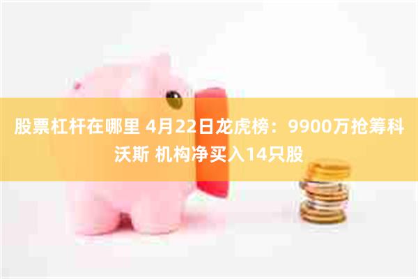 股票杠杆在哪里 4月22日龙虎榜：9900万抢筹科沃斯 机构净买入14只股